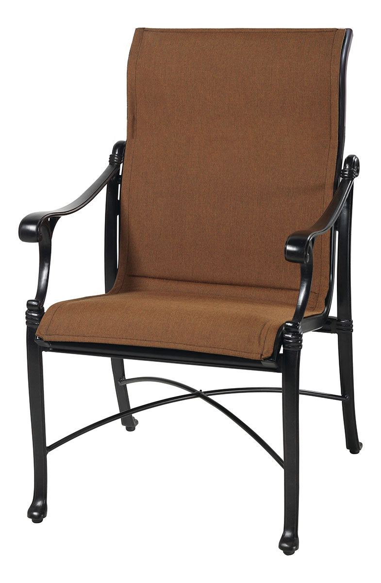Gensun Michigan Padded Sling Standard Back Dining Chair in Black
