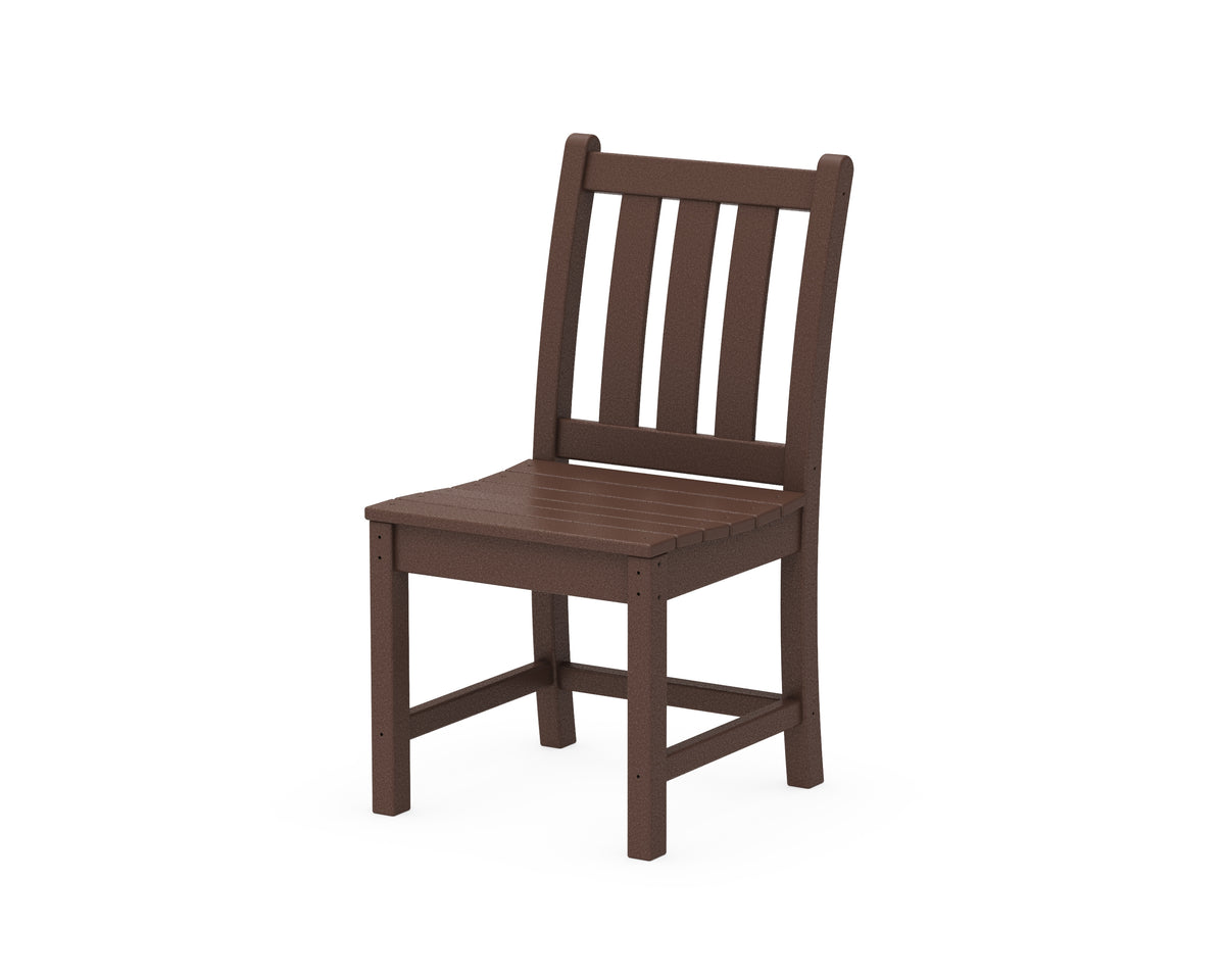 POLYWOOD Traditional Garden Dining Side Chair in Mahogany