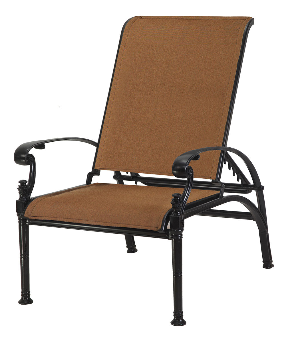 Gensun Florence Padded Sling Reclining Chair in Carbon