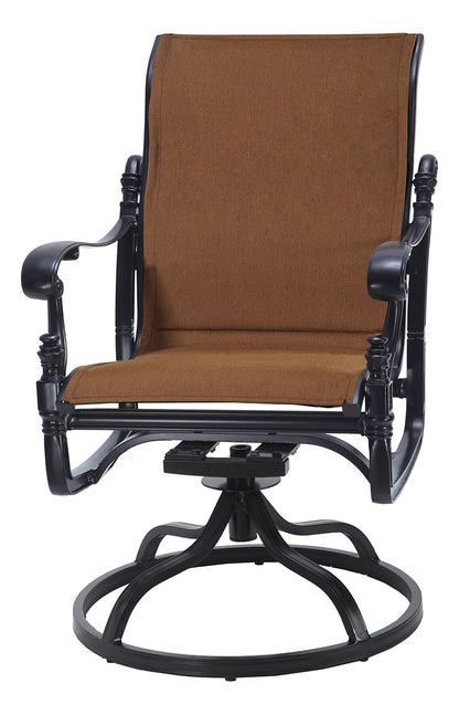 Gensun Florence Padded Sling Standard Back Swivel Rocker in Carbon