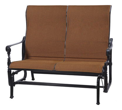 Gensun Grand Terrace Padded Sling High Back Loveseat Glider in Vintage