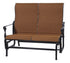Gensun Grand Terrace Padded Sling High Back Loveseat Glider in Vintage