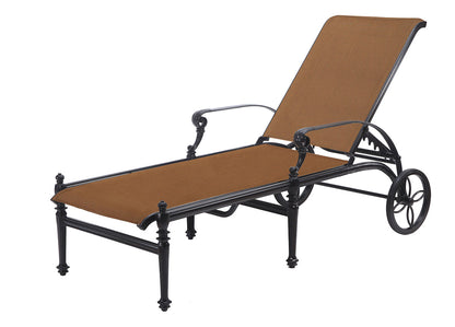 Gensun Grand Terrace Padded Sling Chaise Lounge in Vintage