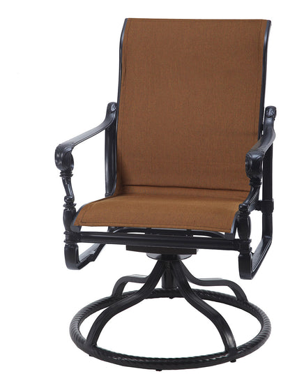 Gensun Grand Terrace Padded Sling Standard Back Swivel Rocker in Vintage