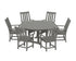 POLYWOOD Vineyard 7-Piece Arm Chair Round Dining Set in Slate Grey