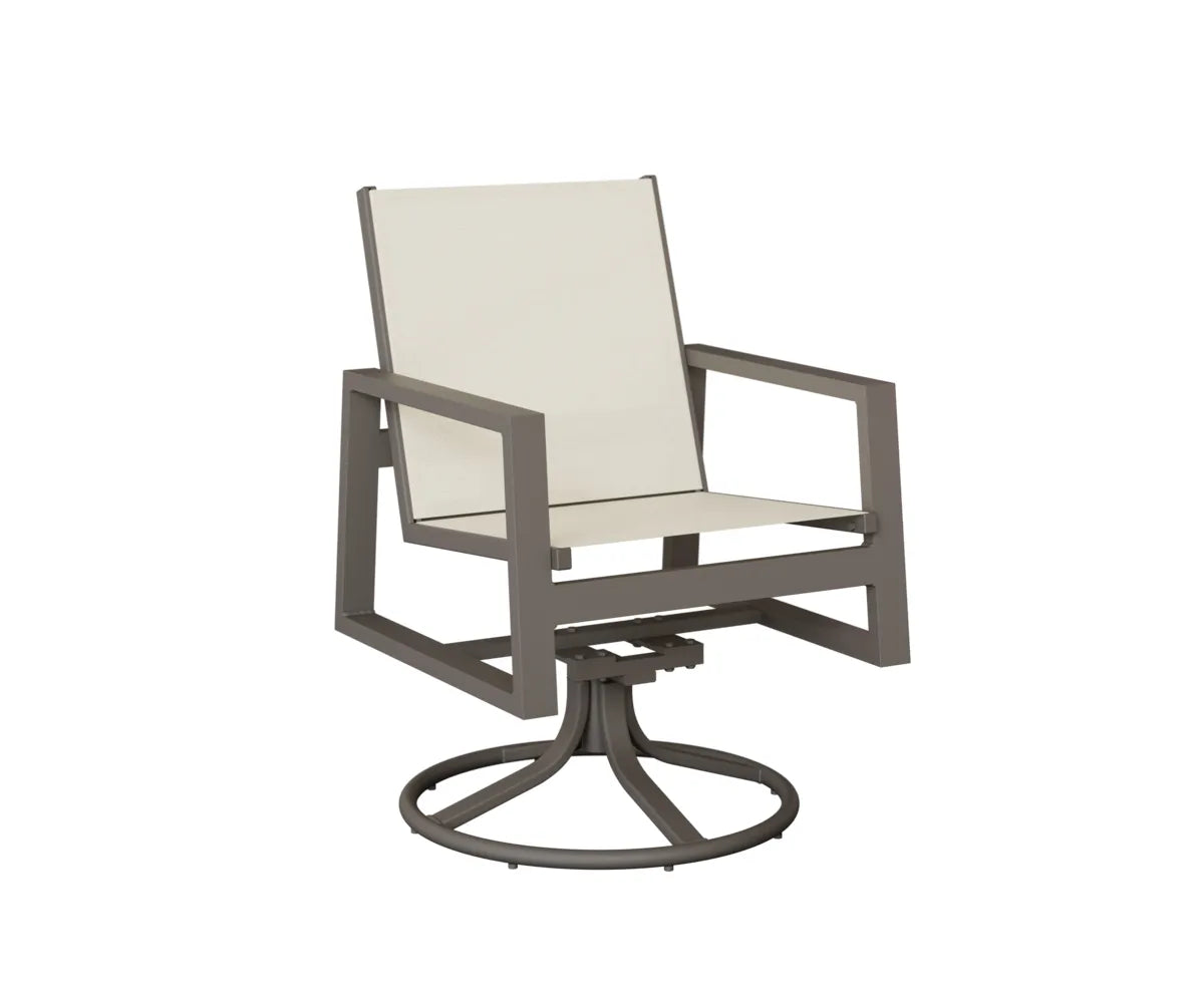 Berlin Gardens Vida Sling Swivel Rocker Dining Chair in Graphite