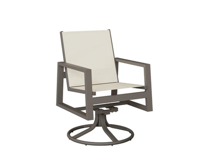 Berlin Gardens Vida Sling Swivel Rocker Dining Chair in Graphite