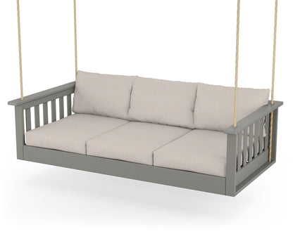 POLYWOOD Vineyard Daybed Swing in Slate Grey / Nuance Cloud