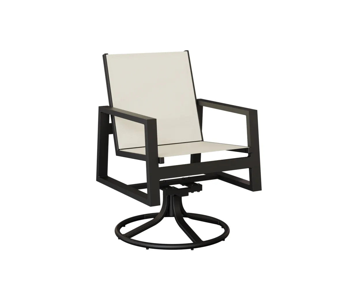 Berlin Gardens Vida Sling Swivel Rocker Dining Chair in Black