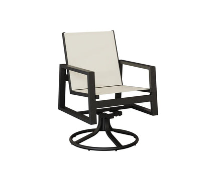 Berlin Gardens Vida Sling Swivel Rocker Dining Chair in Black