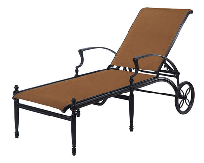 Gensun Bel Air Padded Sling Chaise Lounge in Midnight Gold