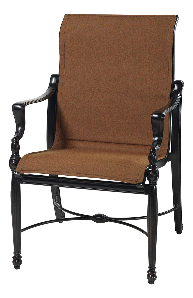 Gensun Bel Air Padded Sling Standard Back Dining Chair in Midnight Gold