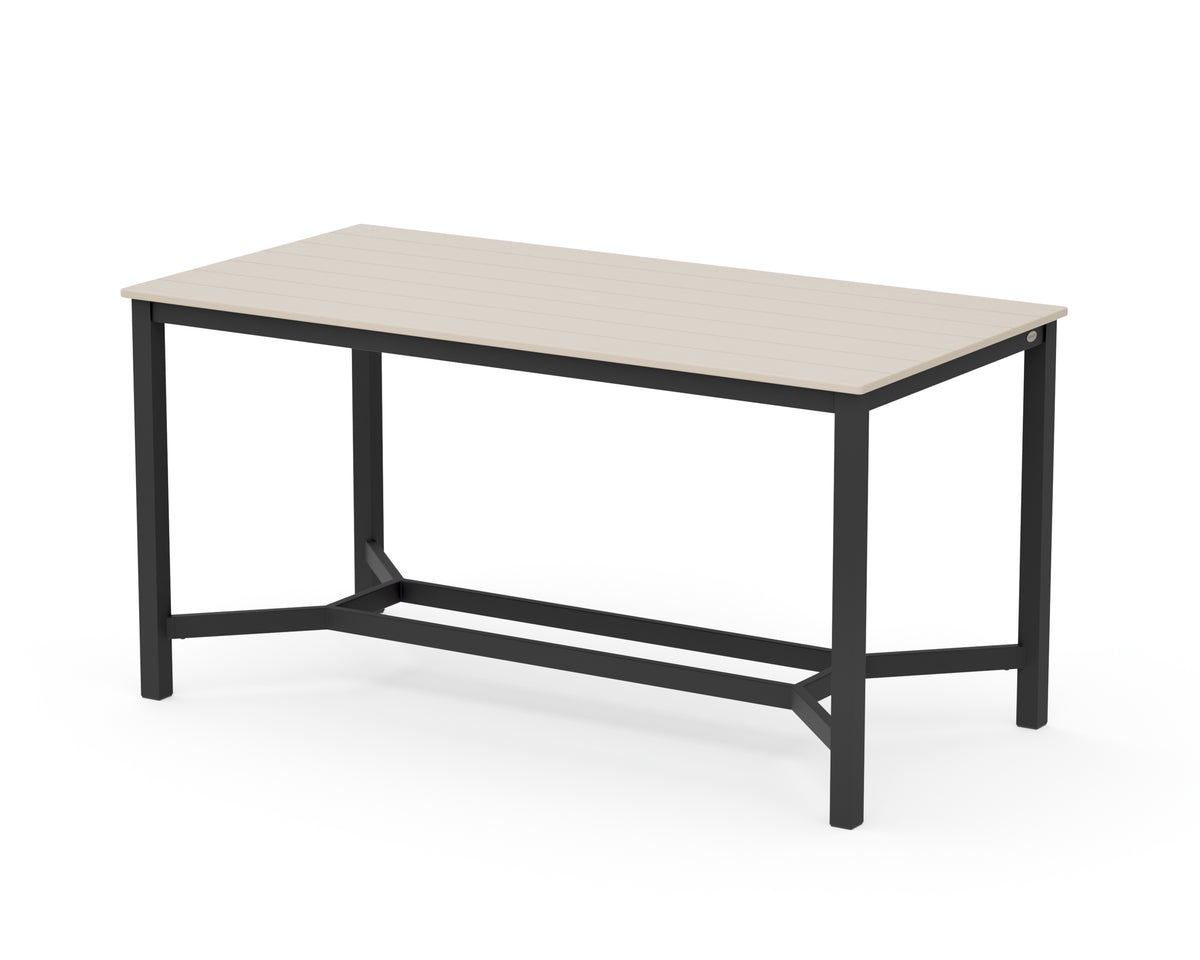 POLYWOOD Main Street 36 x 72 Counter Table in Black / Sand