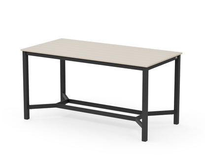 POLYWOOD Main Street 36 x 72 Counter Table in Black / Sand