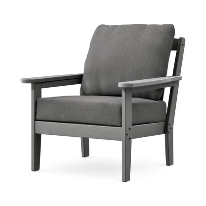 POLYWOOD Cottage Deep Seating Chair in Slate Grey / Ash Charcoal