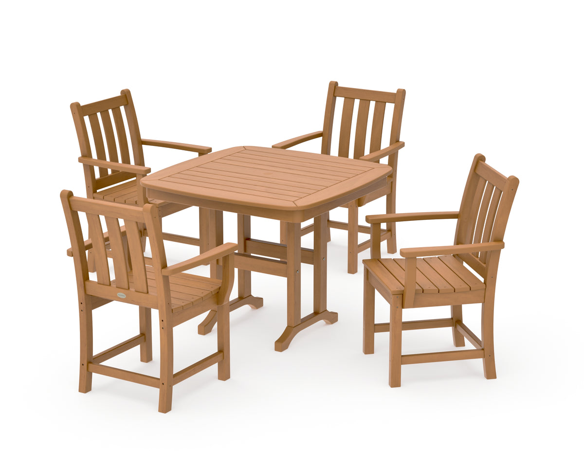 POLYWOOD Traditional Garden 5-Piece Dining Set in Natural
