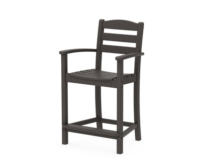 POLYWOOD La Casa Café Counter Arm Chair in Vintage Coffee
