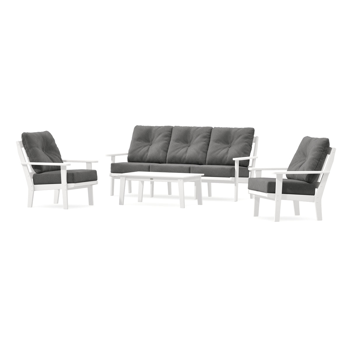 POLYWOOD Mission 4-Piece Deep Seating Set with Sofa in Vintage White