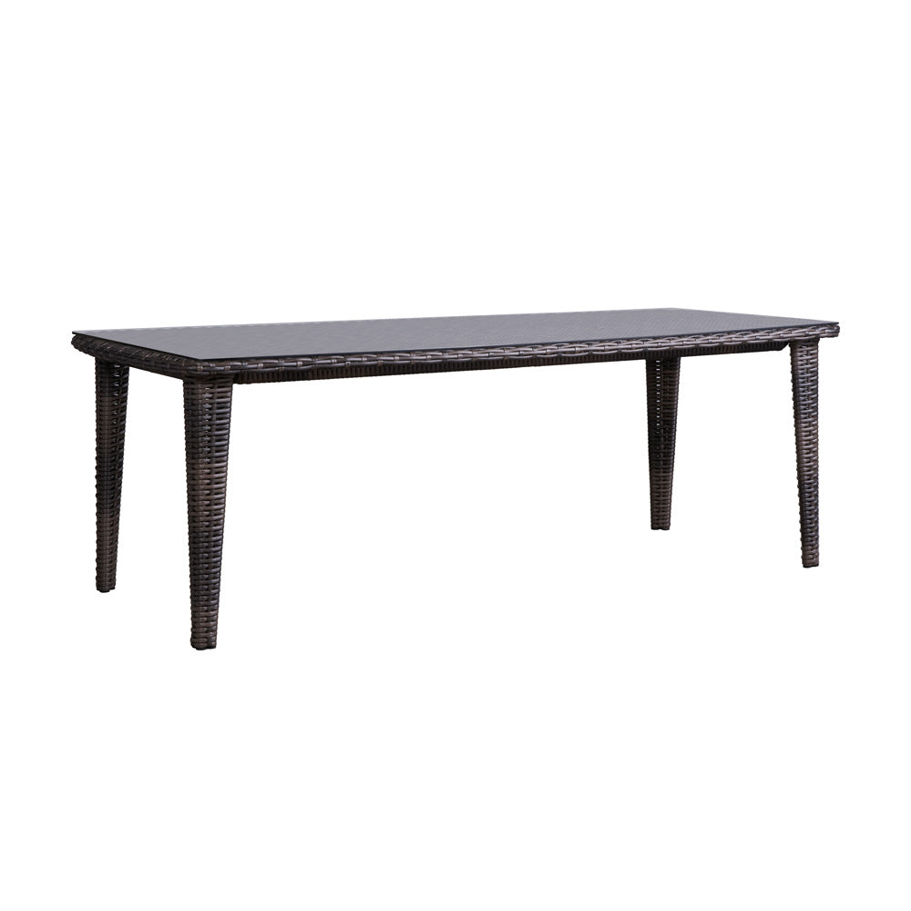 Lloyd Flanders Largo 86" Rectangular Umbrella Dining Table, lifestyle photo 3