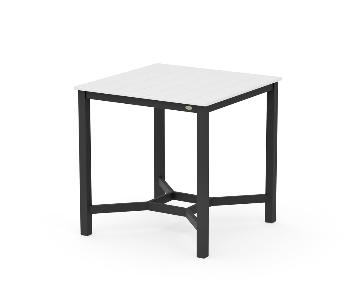 POLYWOOD Main Street 36 x 36 Counter Table in Black / White