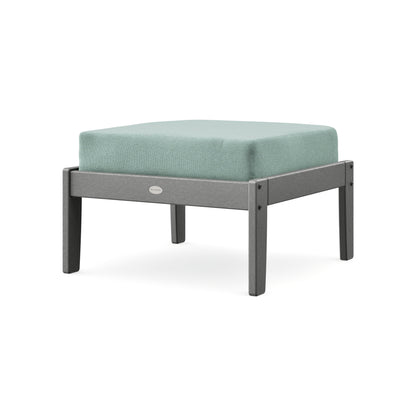 POLYWOOD Braxton Deep Seating Ottoman in Slate Grey / Glacier Spa