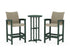 POLYWOOD Coastal Woven 3-Piece Farmhouse Bar Set in Green / Dune Grass