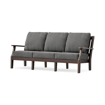POLYWOOD Chinoiserie Deep Seating Sofa in Mahogany / Ash Charcoal