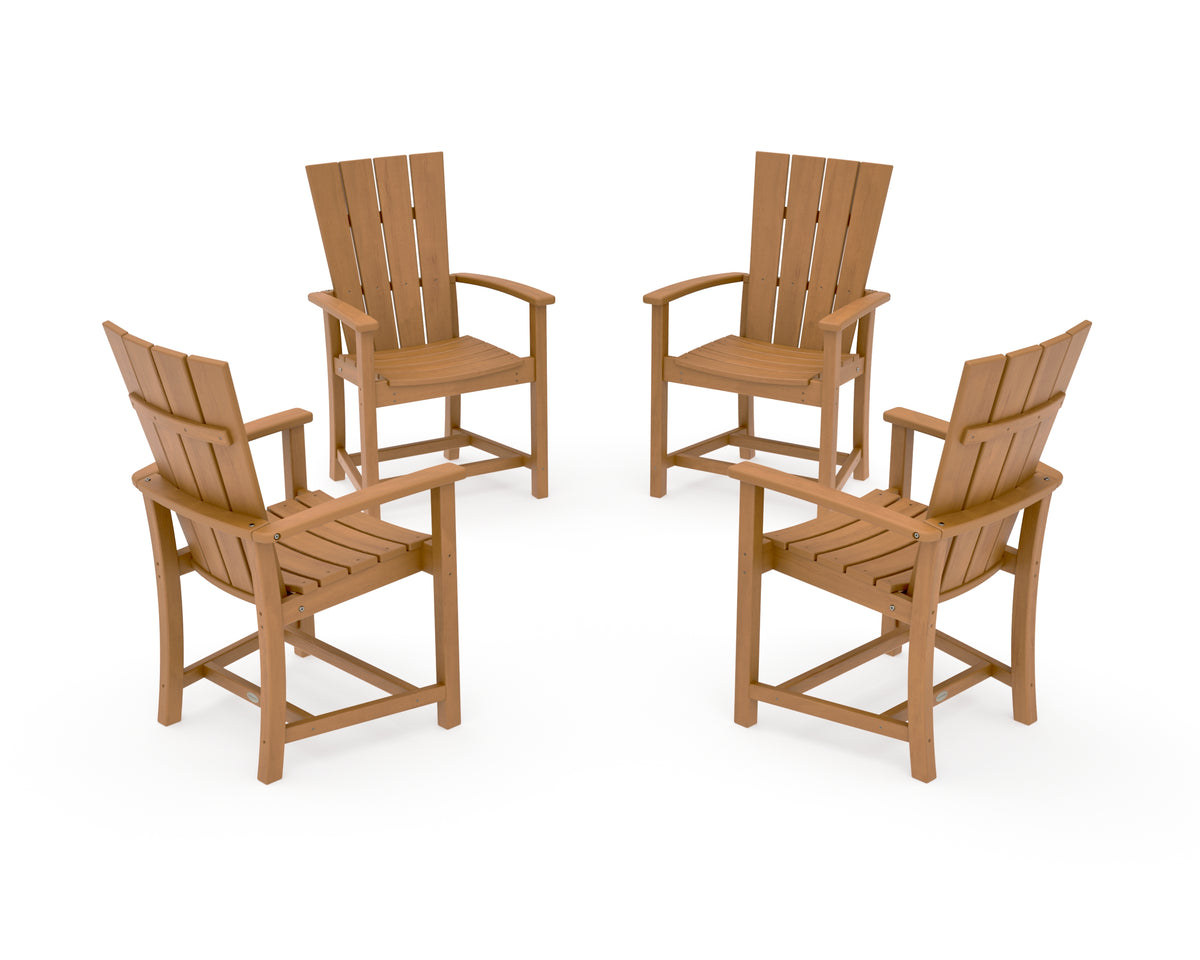 POLYWOOD Quattro 4-Piece Upright Adirondack Conversation Set in Natural