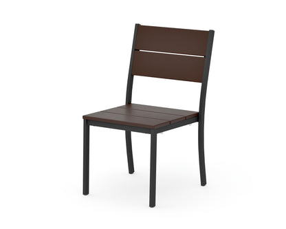POLYWOOD Main Street Stacking Dining Side Chair in Black / Mahogany