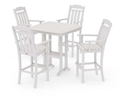 POLYWOOD Cottage 5-Piece Bar Set with Trestle Legs in Vintage White