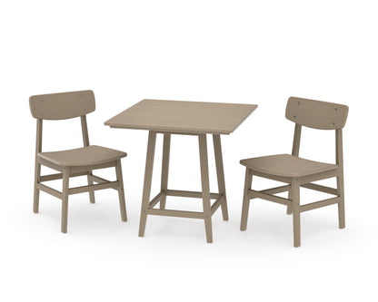 POLYWOOD Modern Studio Urban Chair 3-Piece Bistro Dining Set in Vintage Sahara