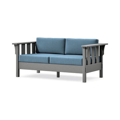 POLYWOOD Acadia Deep Seating Loveseat in Slate Grey / Sky Blue