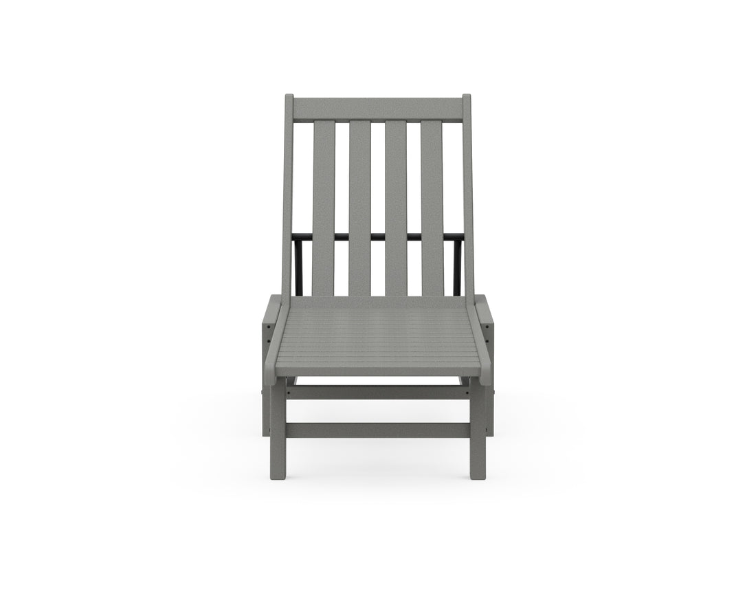 Angled view of the POLYWOOD Vineyard Chaise in Slate Grey