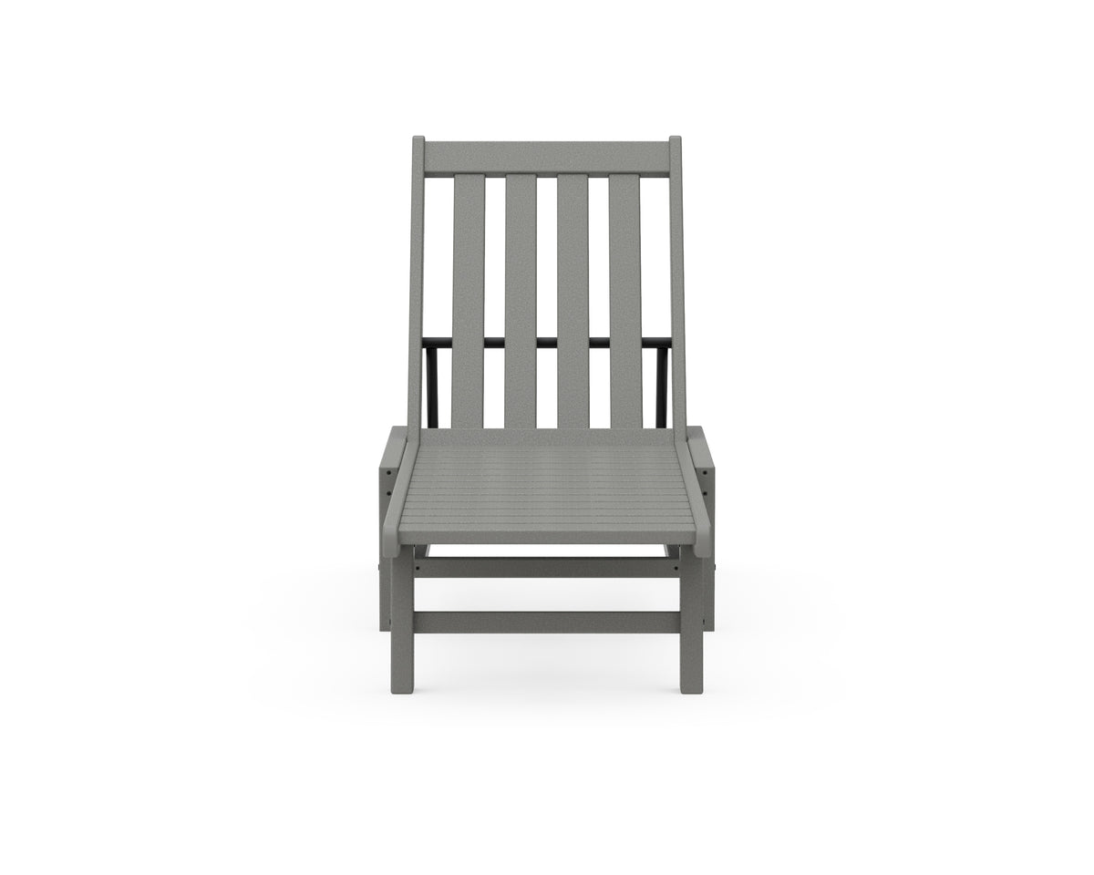 Angled view of the POLYWOOD Vineyard Chaise in Slate Grey