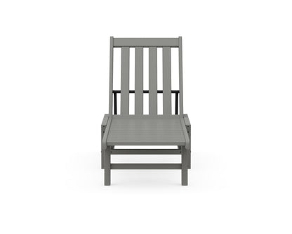 Angled view of the POLYWOOD Vineyard Chaise in Slate Grey