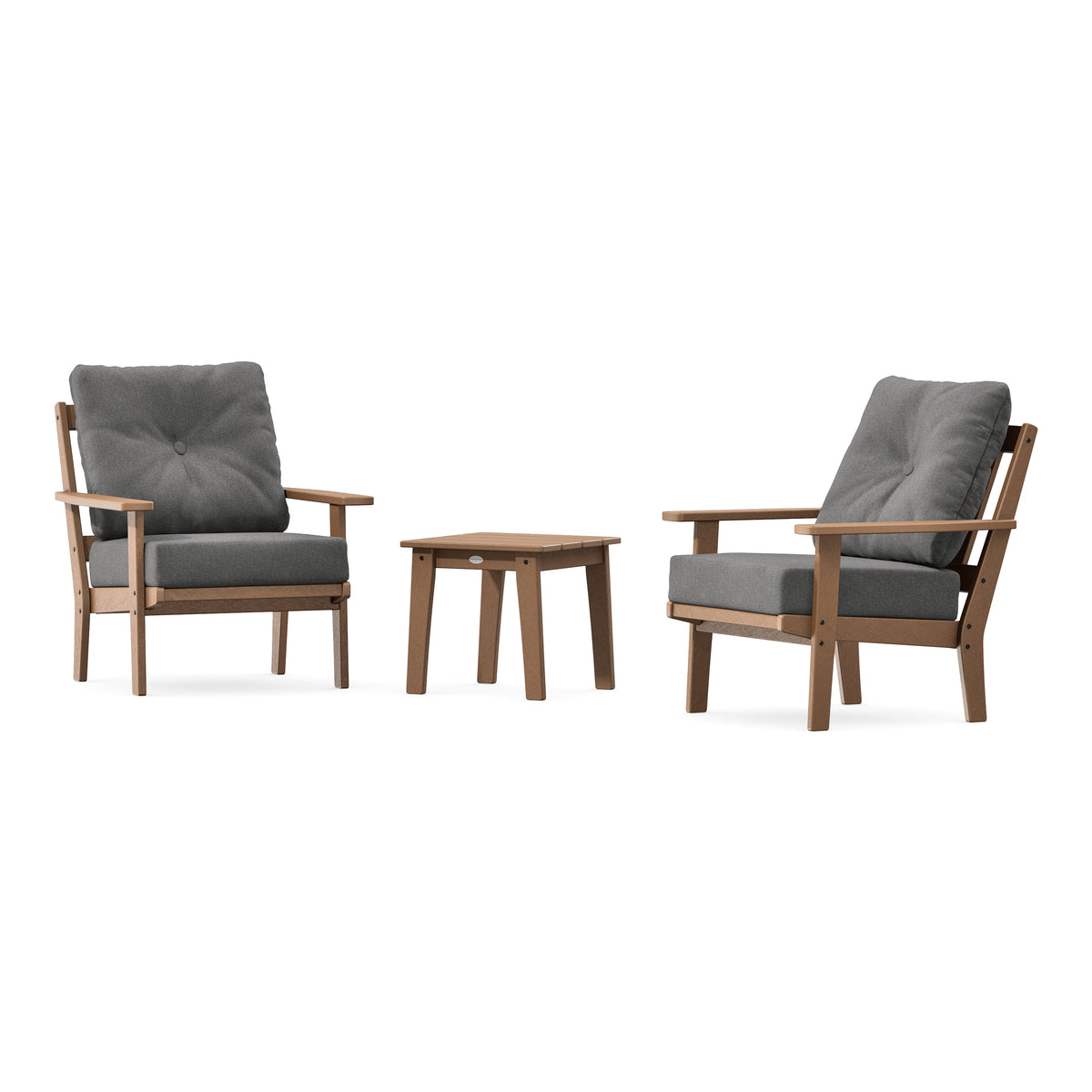 POLYWOOD Oxford 3-Piece Deep Seating Set in Teak