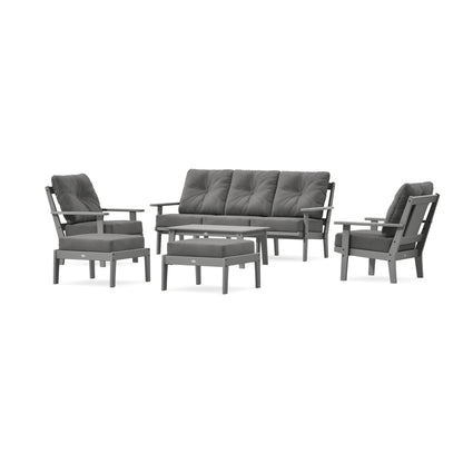 POLYWOOD Prairie 6-Piece Lounge Sofa Set in Slate Grey