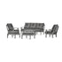 POLYWOOD Prairie 6-Piece Lounge Sofa Set in Slate Grey
