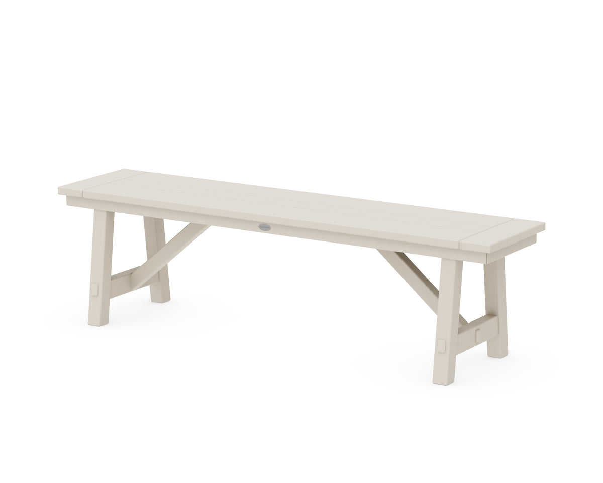 POLYWOOD Rustic Farmhouse 60" Backless Bench in Sand