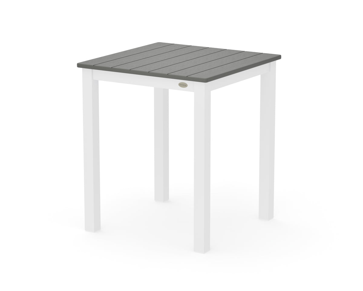 POLYWOOD Main Street 26 x 26 Dining Table in White / Slate Grey