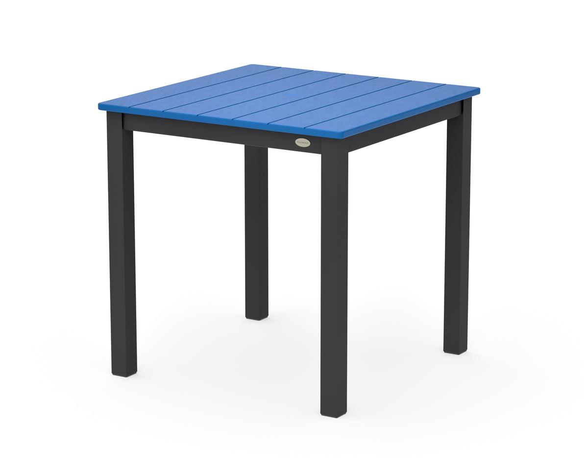 POLYWOOD Main Street 30 x 30 Dining Table in Black / Pacific Blue