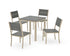 POLYWOOD Main Street 5-Piece Square Dining Set- Small in Sand / Slate Grey
