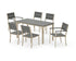 POLYWOOD Main Street 7-Piece Dining Set with Main Street 30 x 60 Dining Table in Sand / Slate Grey