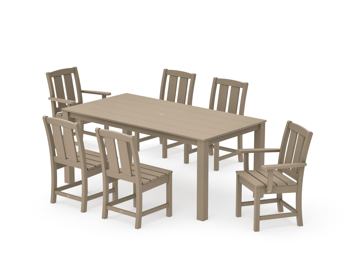 POLYWOOD Mission 7-Piece Parsons Dining Set in Vintage Sahara