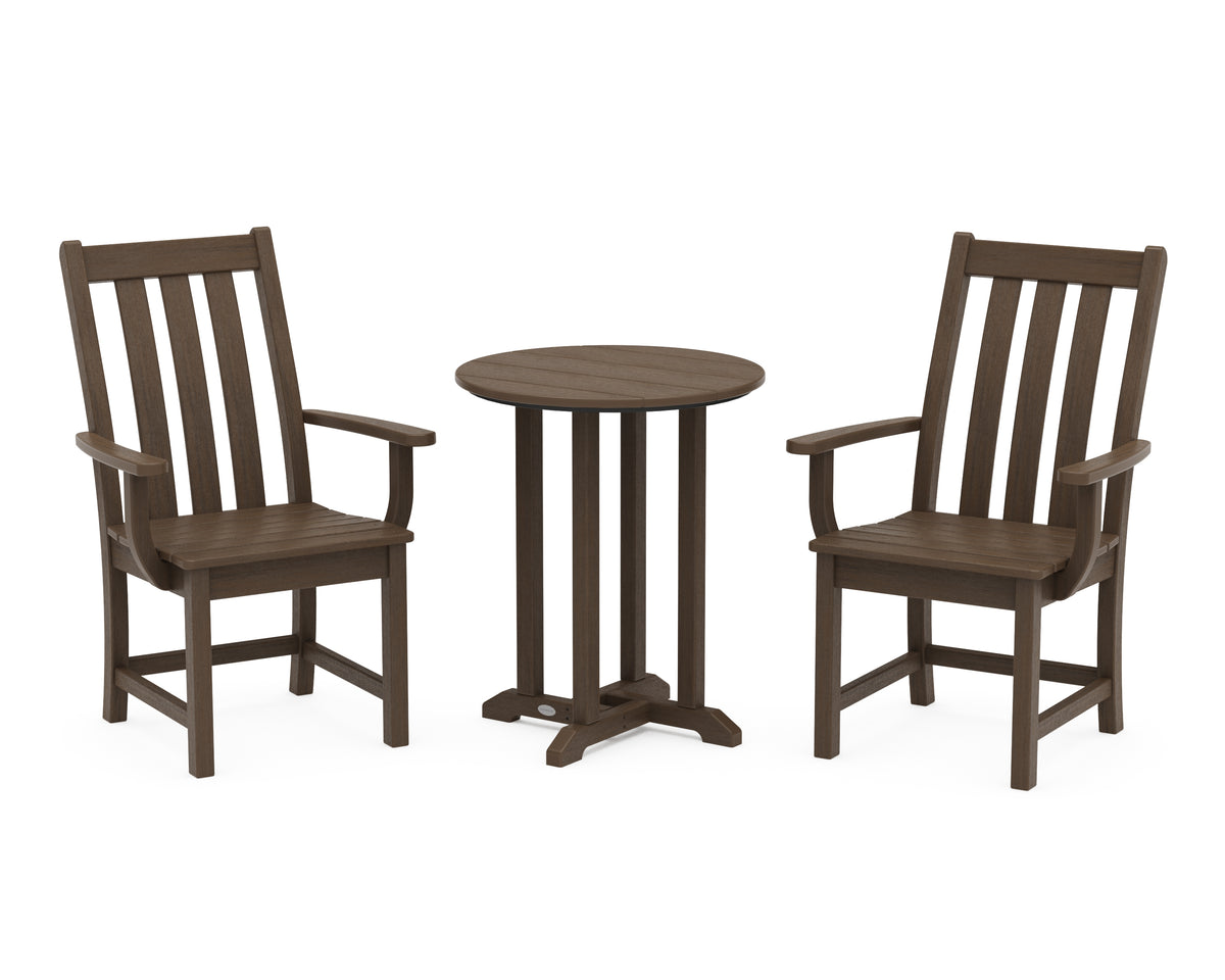 POLYWOOD Vineyard 3-Piece Round Bistro Dining Set in Kona