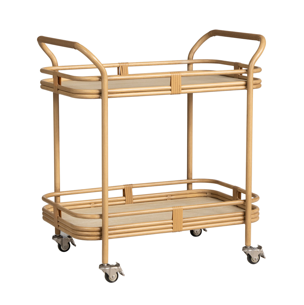 Lloyd Flanders Riviera Bar Cart with Travertine Top, lifestyle photo 1
