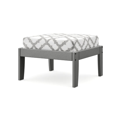 POLYWOOD Modular Ottoman - Classic in Slate Grey / Trellis Grey Mist