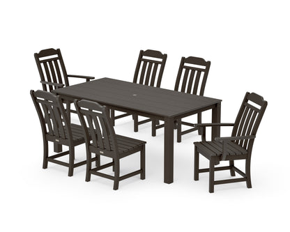 POLYWOOD Cottage 7-Piece Parsons Dining Set in Vintage Coffee