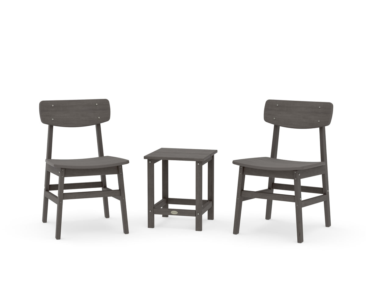 POLYWOOD Modern Studio Urban Chair 3-Piece Seating Set in Driftwood