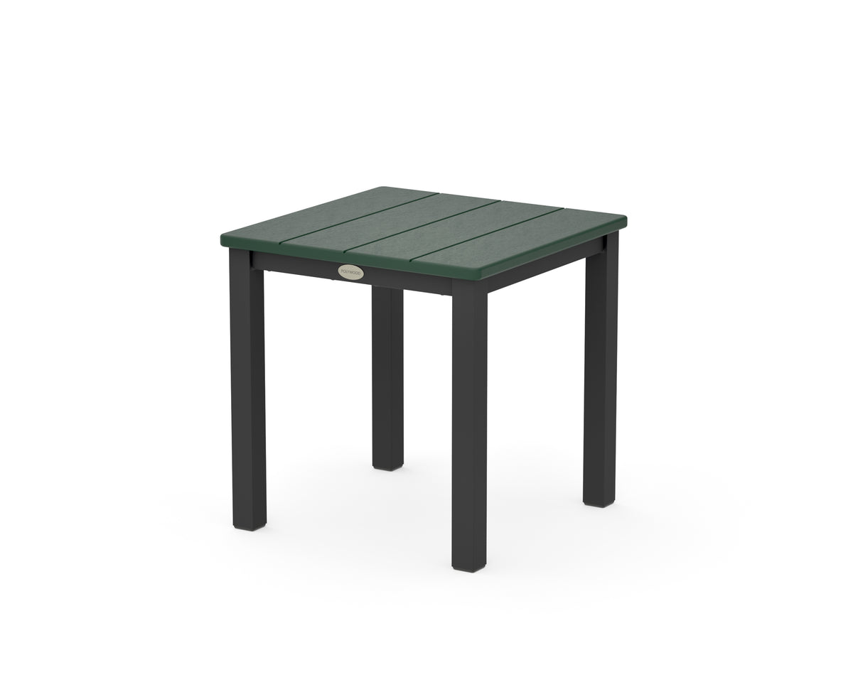 POLYWOOD Main Street 18" Side Table in Black / Green